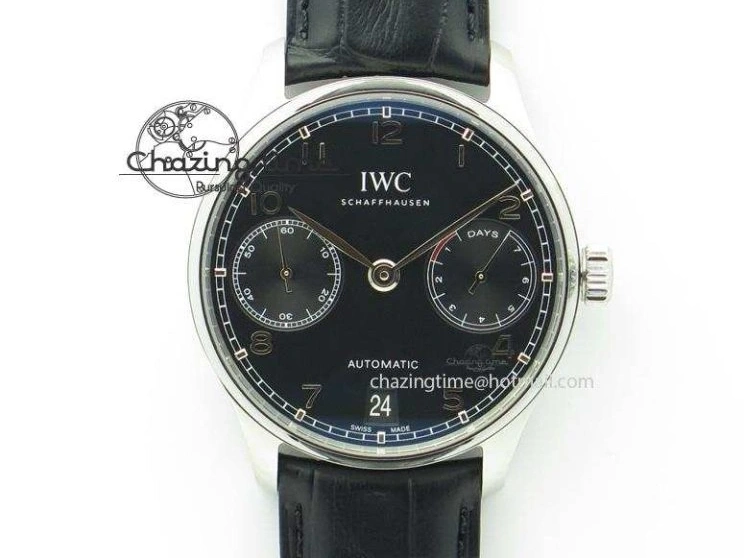 MIROTIME 0406 Portuguese Real PR IW500126 ZF 1:1 Best Edition Grey Red Dial On Black Leather Strap A52010 V Resilient 7333